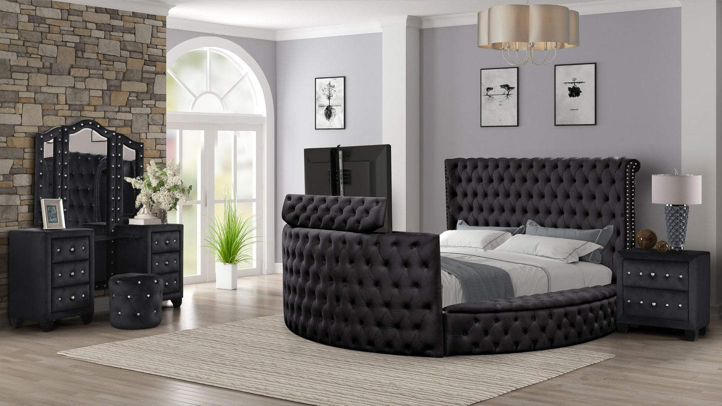 Maya Crystal Tufted King 4 Pc Bedroom Set