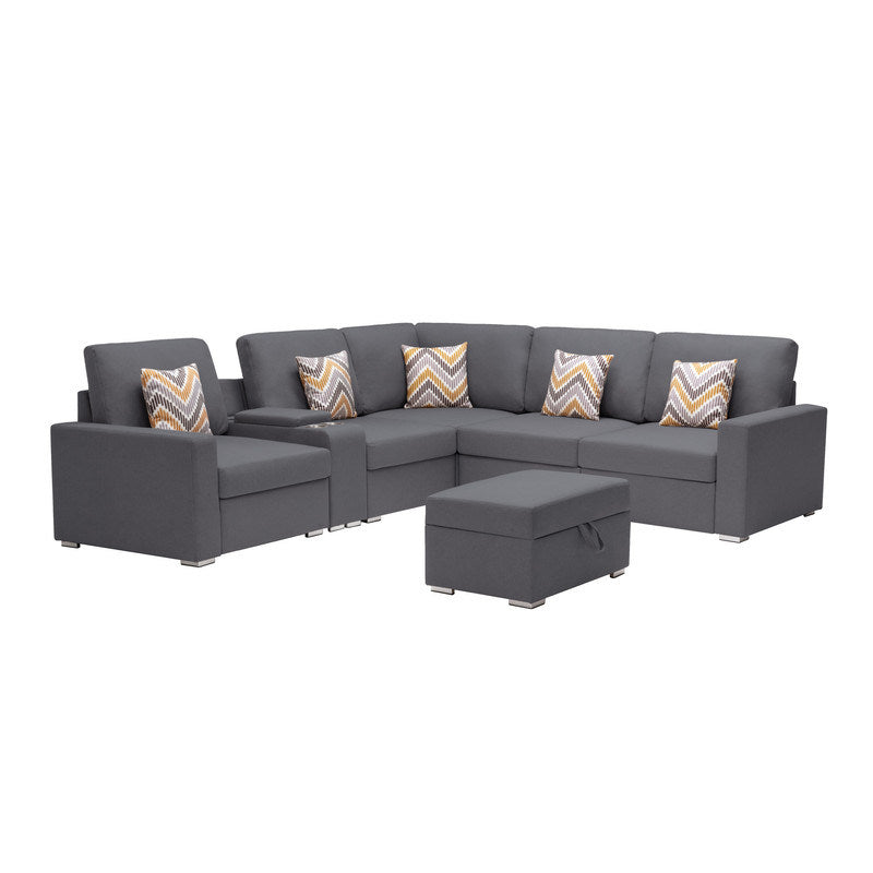 Nolan 106" in. 7Pc Reversible Sectional Sofa Set