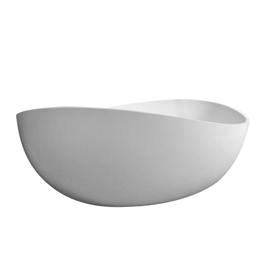 63" Freestanding Stone Resin Soaking Bathtub in Matte White 24S05-63MW