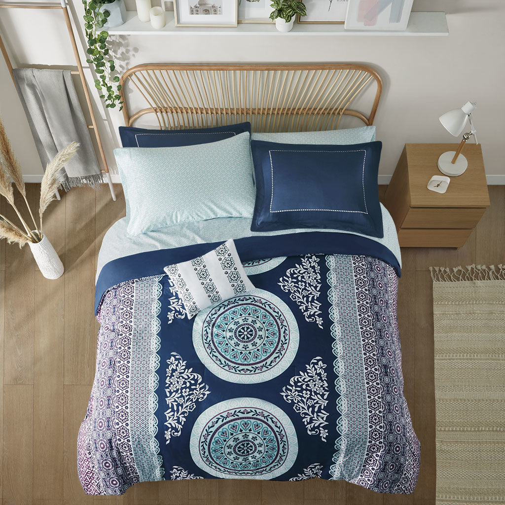 Boho Comforter Set with Bed Sheets