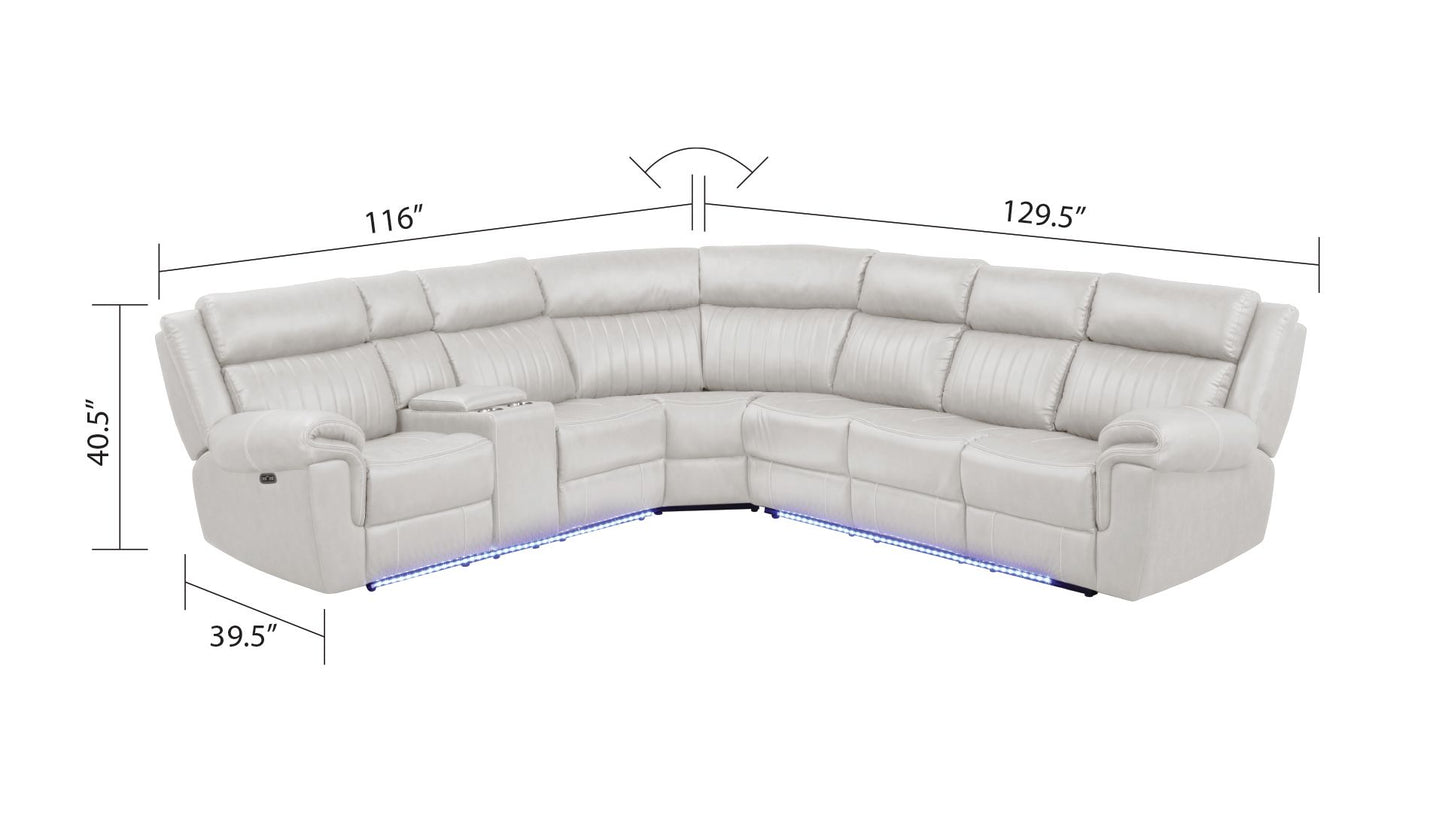 Selenium Vegan Leather Recliner Sectional Sofa