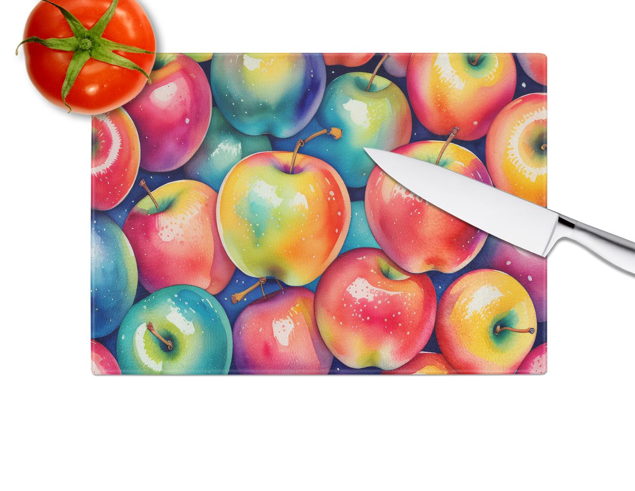 Apples Tempered Glass Kitchen Cutting and Serving Board