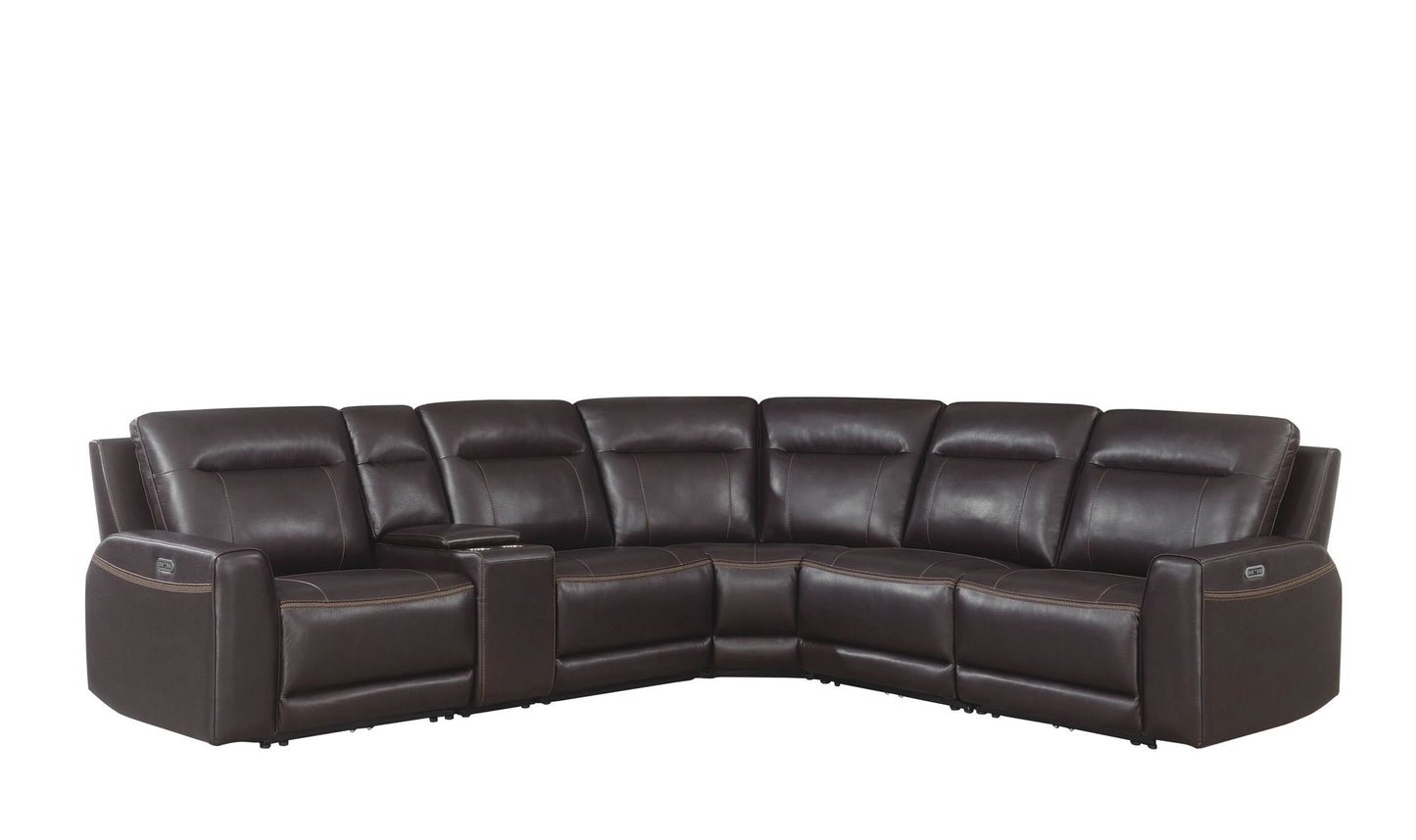 Doncella Customizable Dual-Power Top Grain Leather Sectional