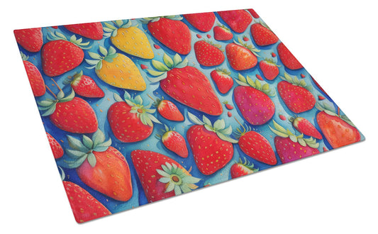 Strawberries II Tempered Glass Kitchen Cutting and Serving Board