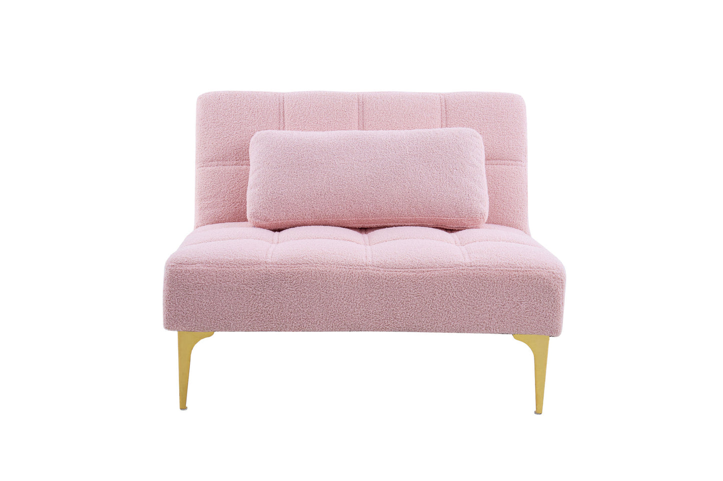 Aubrey Convertible Futon in Teddy Pink Plush