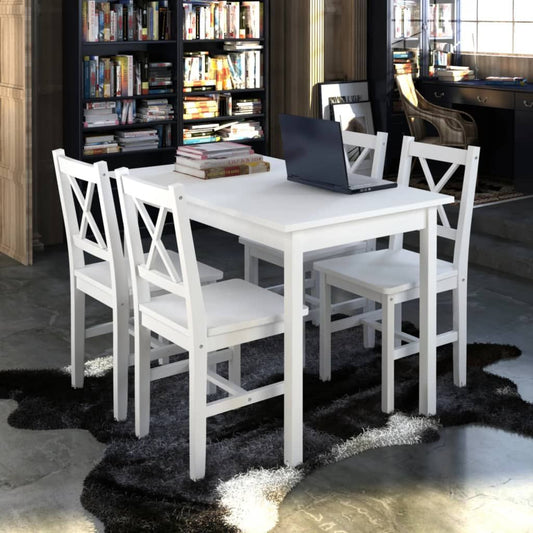 5 Pc. Classic Dining Set in White