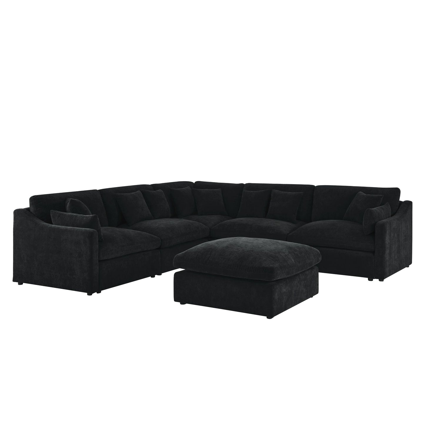 Oscar B. Oversized L-Shaped Sectional Sofa w/Removable Down-Filled Seat Cushions