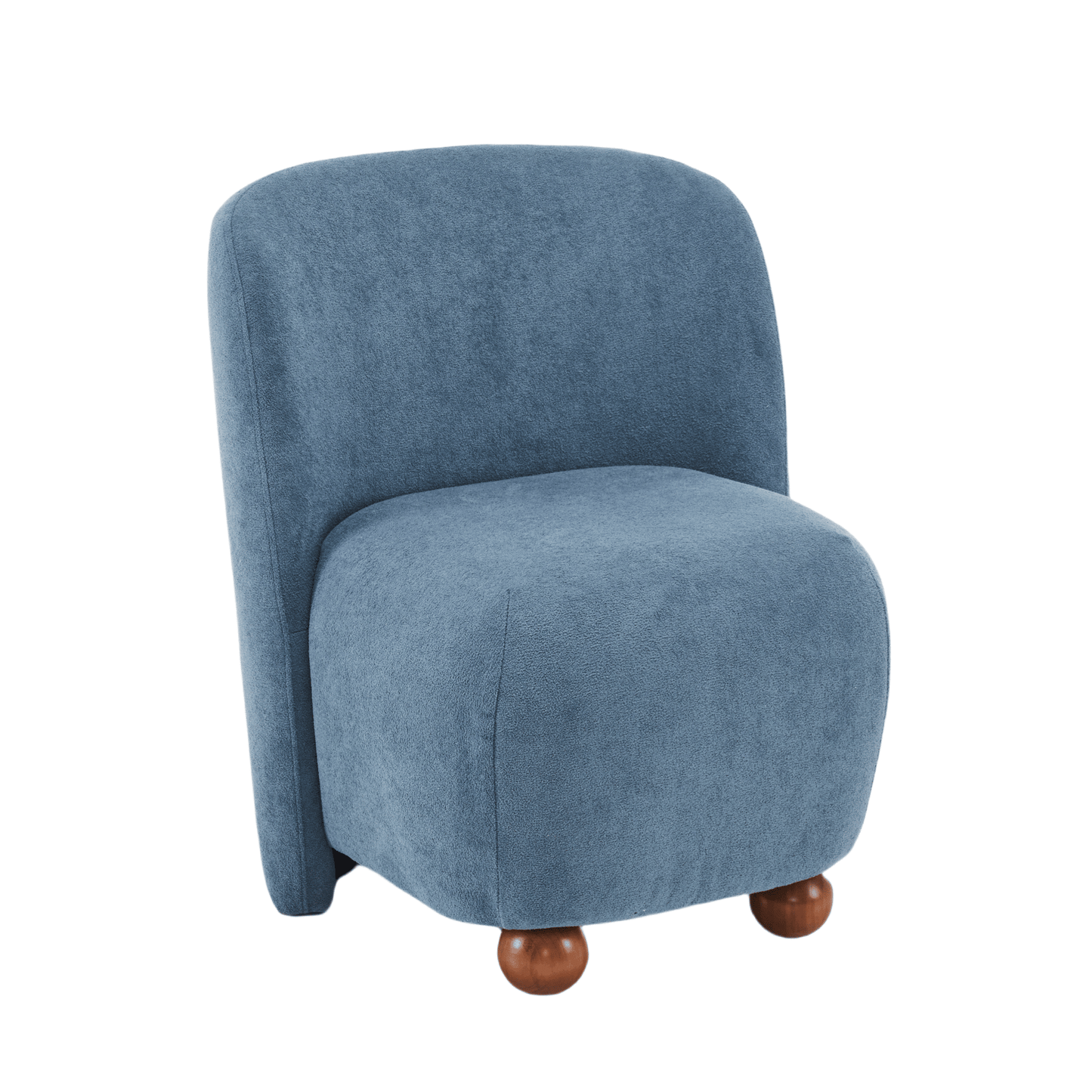 Paisley Low-Back Armless Chair in Blue