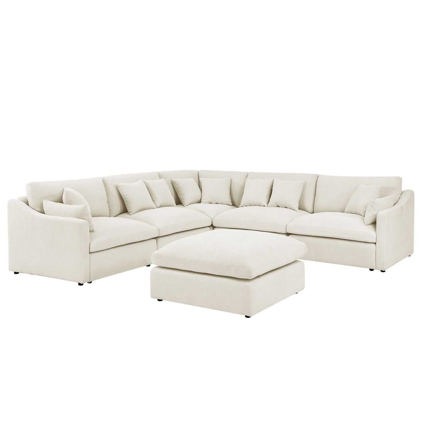 Oscar B. Oversized L-Shaped Sectional Sofa w/Removable Down-Filled Seat Cushions