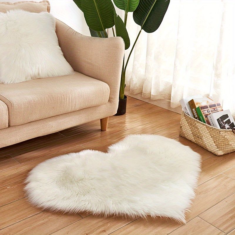 Heart-Shaped Plush Rug