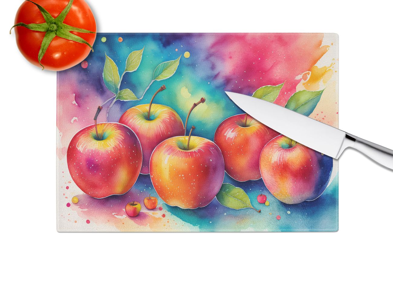 Apples II Tempered Glass Cutting and Serving Board