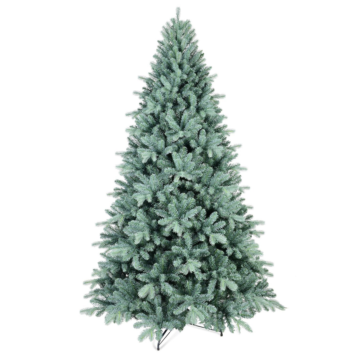 8 ft. Unlit Blue Spruce Premium Hinged Christmas Tree and Metal Base