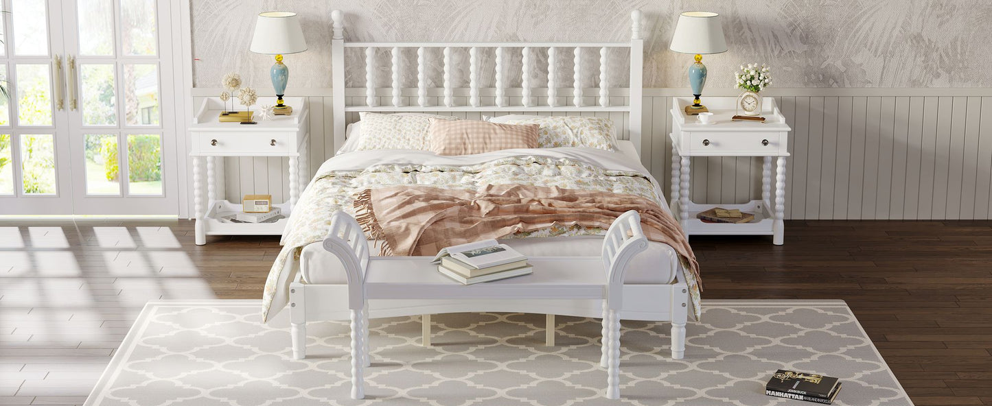 4 Pc. Queen Platform Bedroom Suite in White