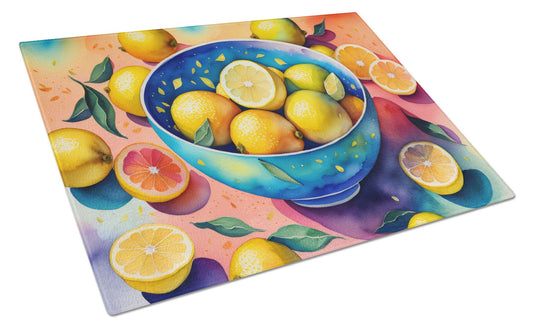 Lemons Tempered Glass Kitchen Cutting and Serving Board