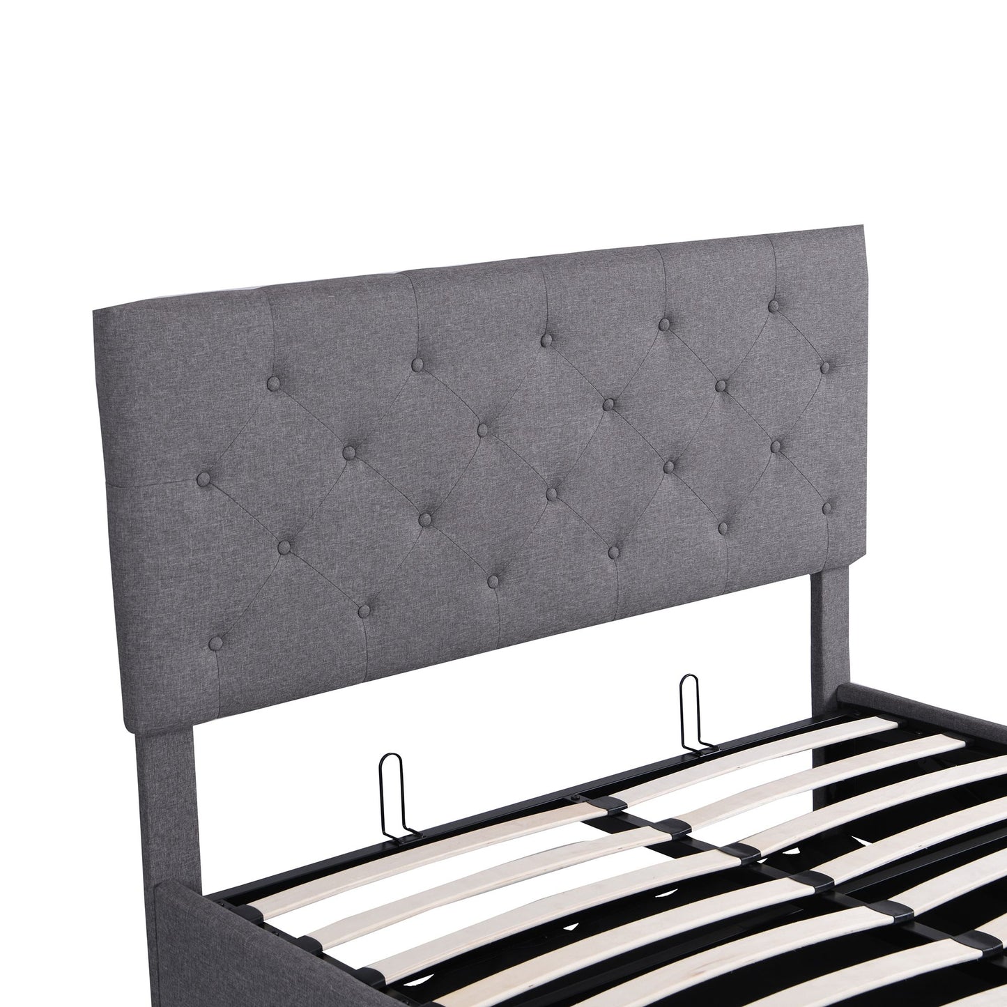 Full size Upholstered Platform Bed with Hydraulic Storage System