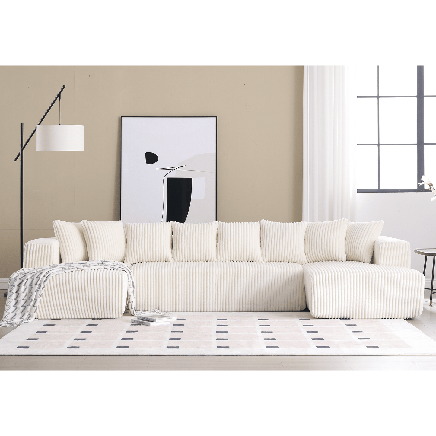 Newport 131'' Modular Ribbed Corduroy Sectional