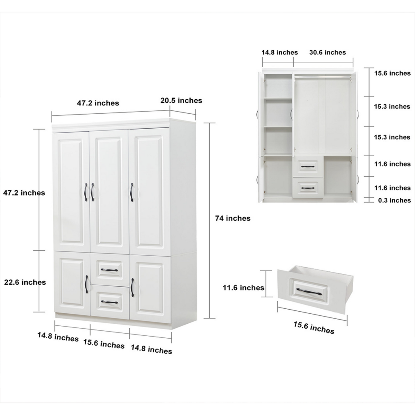 Jenson Freestanding Wardrobe Closet Collection