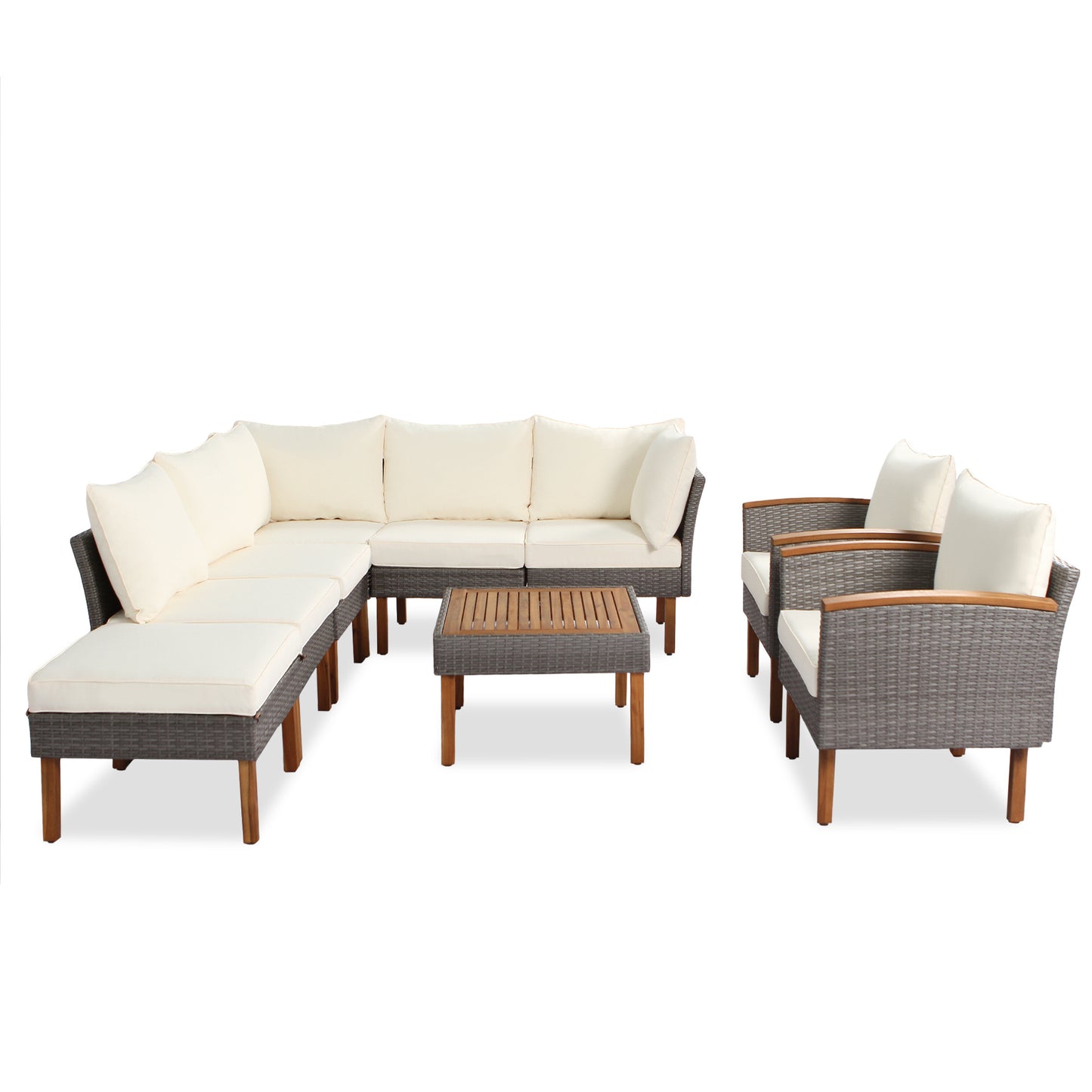 Piata 9 Pc. Outdoor Sectional Set with Coffee Table