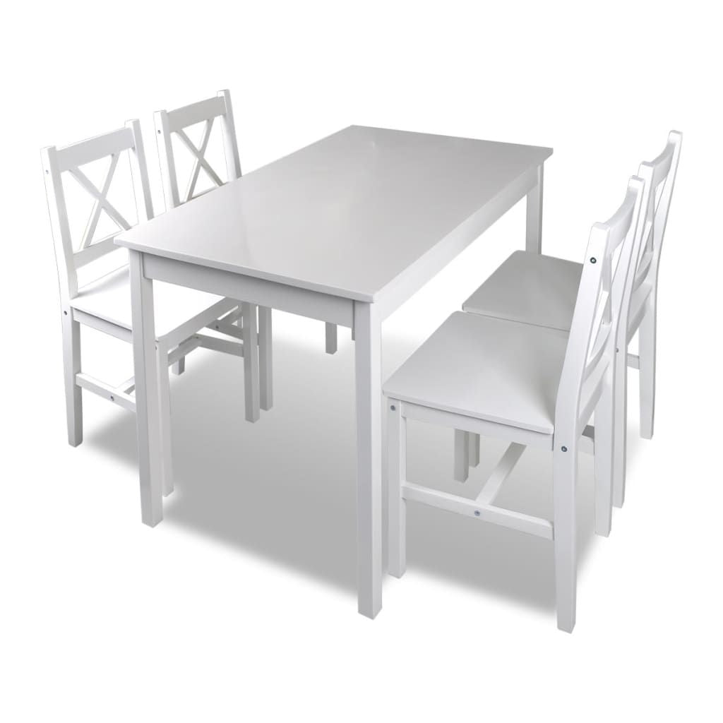 5 Pc. Classic Dining Set in White