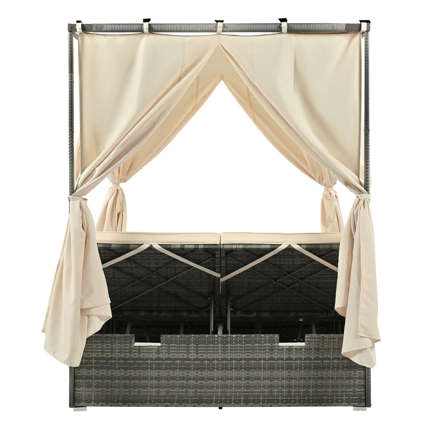 Pomona Adjustable Sun Bed With Curtain - Divine Heart L.A.