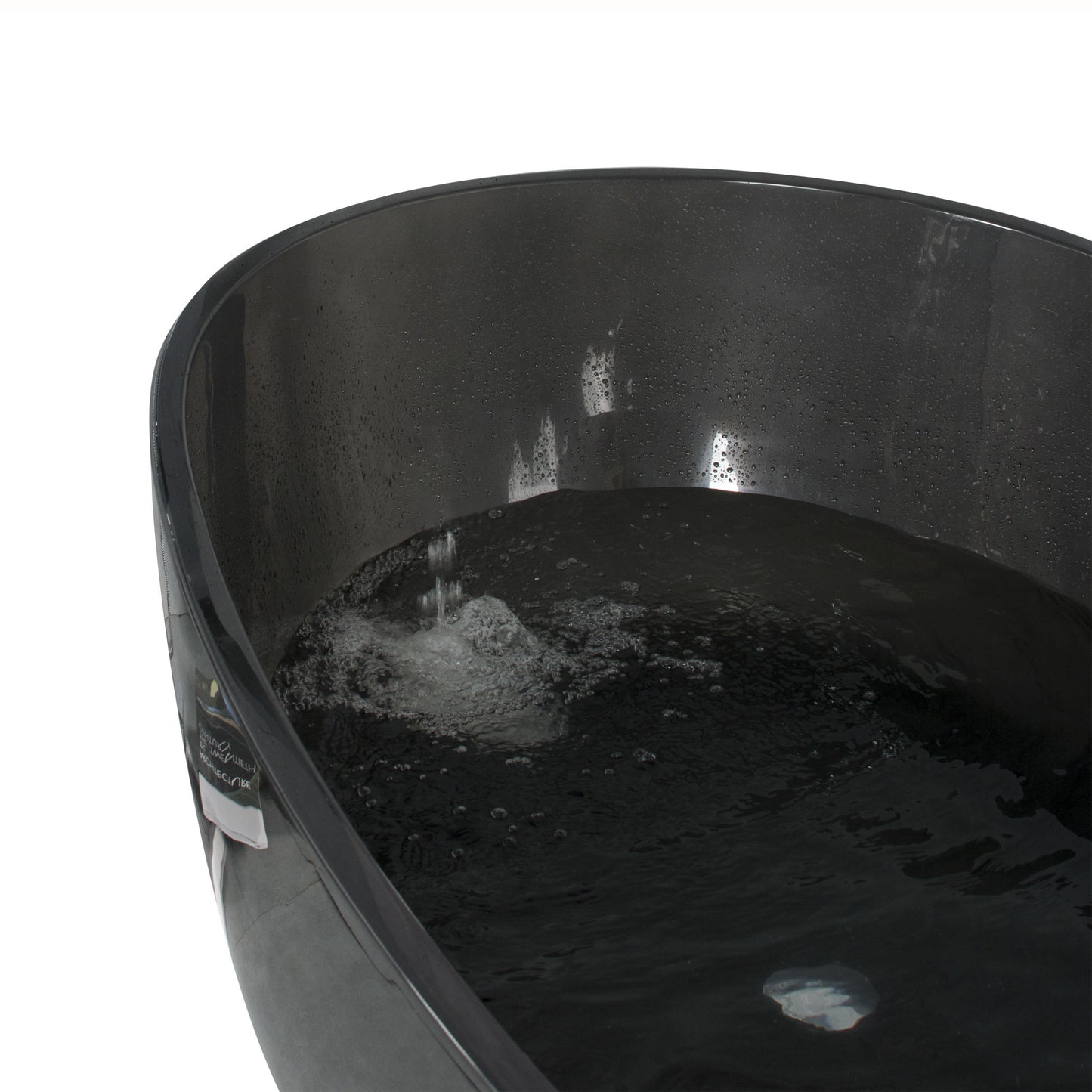 67.8 inch translucent black artificial stone solid surface freestanding bathroom bathtub