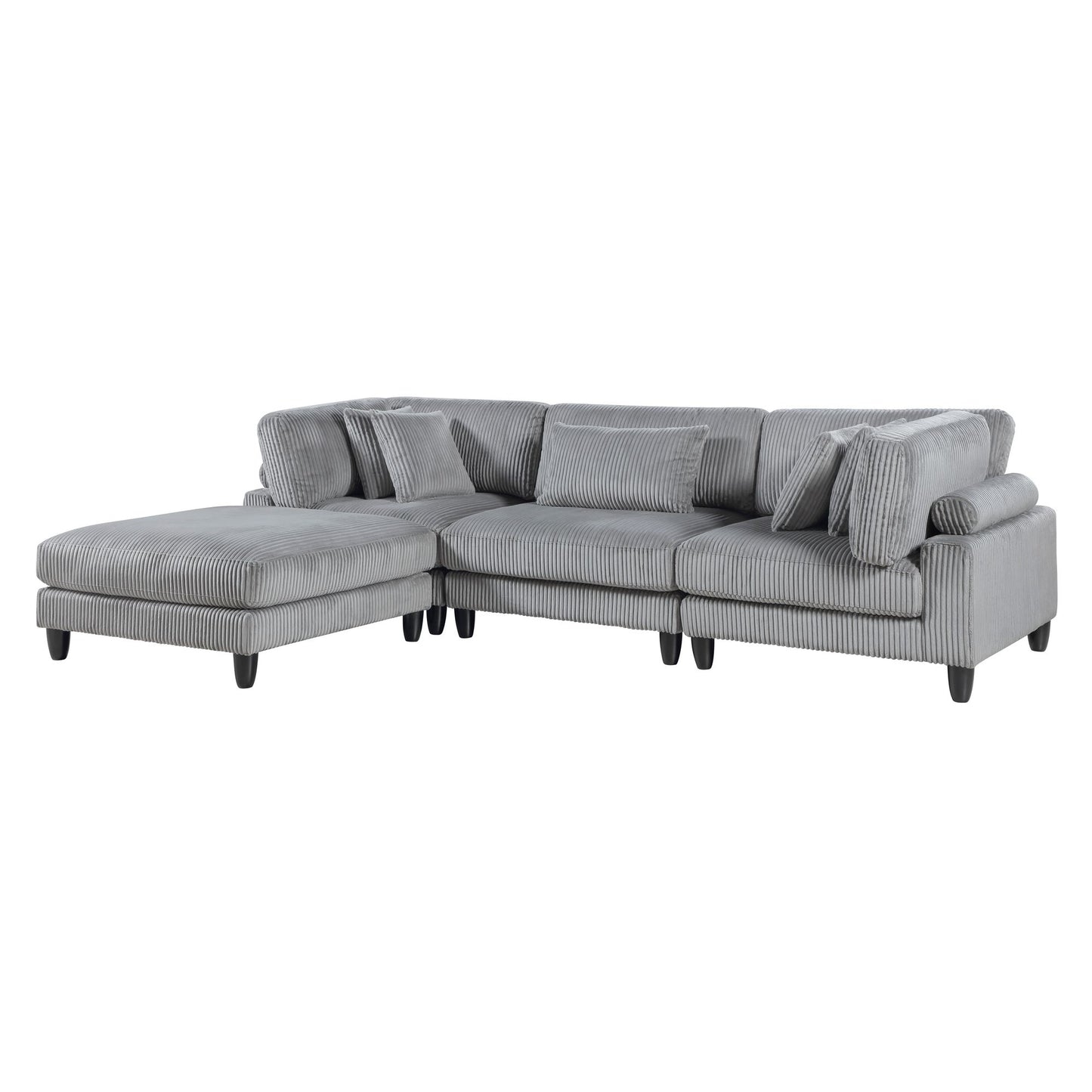 Brushed Corduroy 4-Piece Modular Sectional