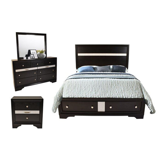 Maisie Queen 4 Pc. Bedroom Suite in Black