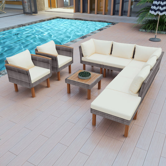 Piata 9 Pc. Outdoor Sectional Set with Coffee Table