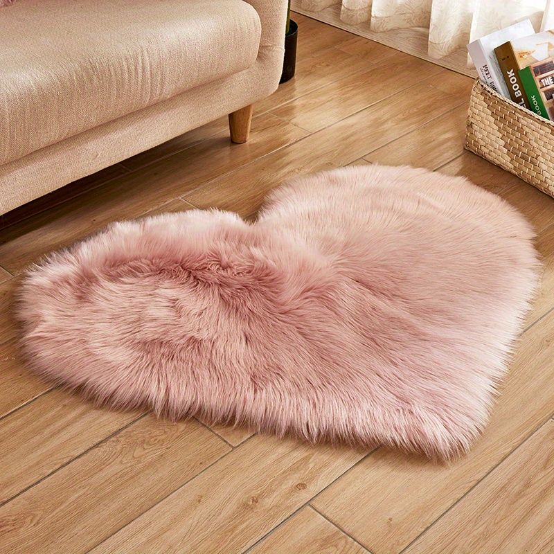 Heart-Shaped Plush Rug