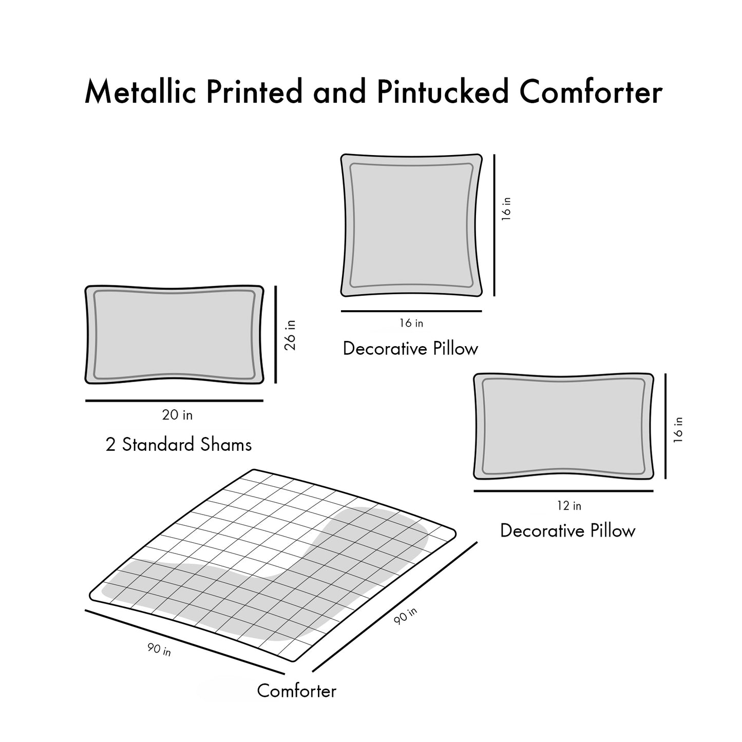 Metallic Printed and Pintucked Comforter