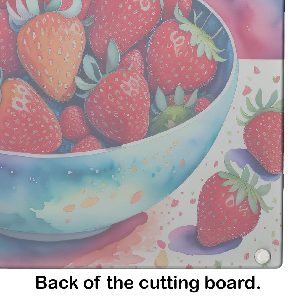 Strawberries Tempered Glass Cutting and Serving Board