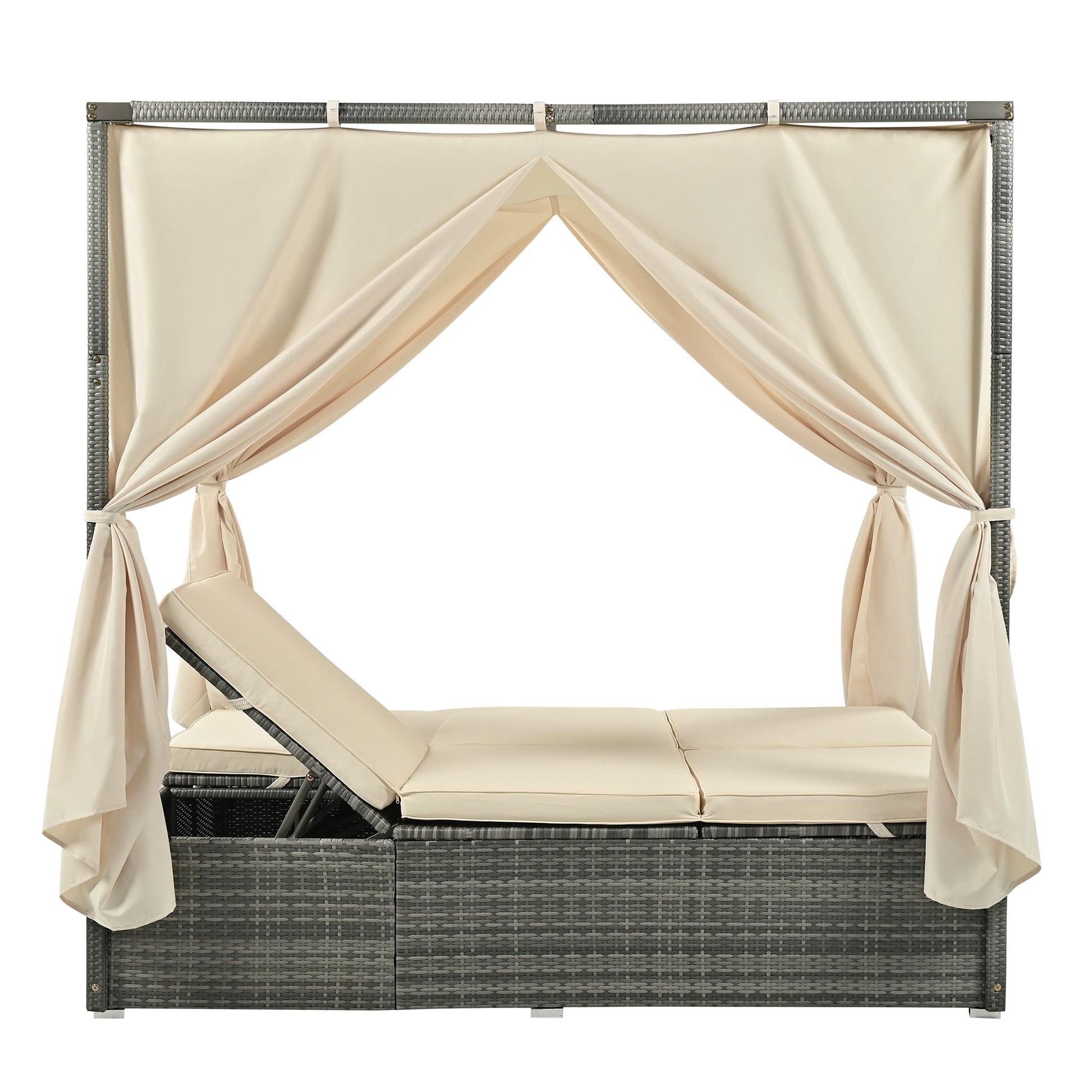 Pomona Adjustable Sun Bed With Curtain - Divine Heart L.A.