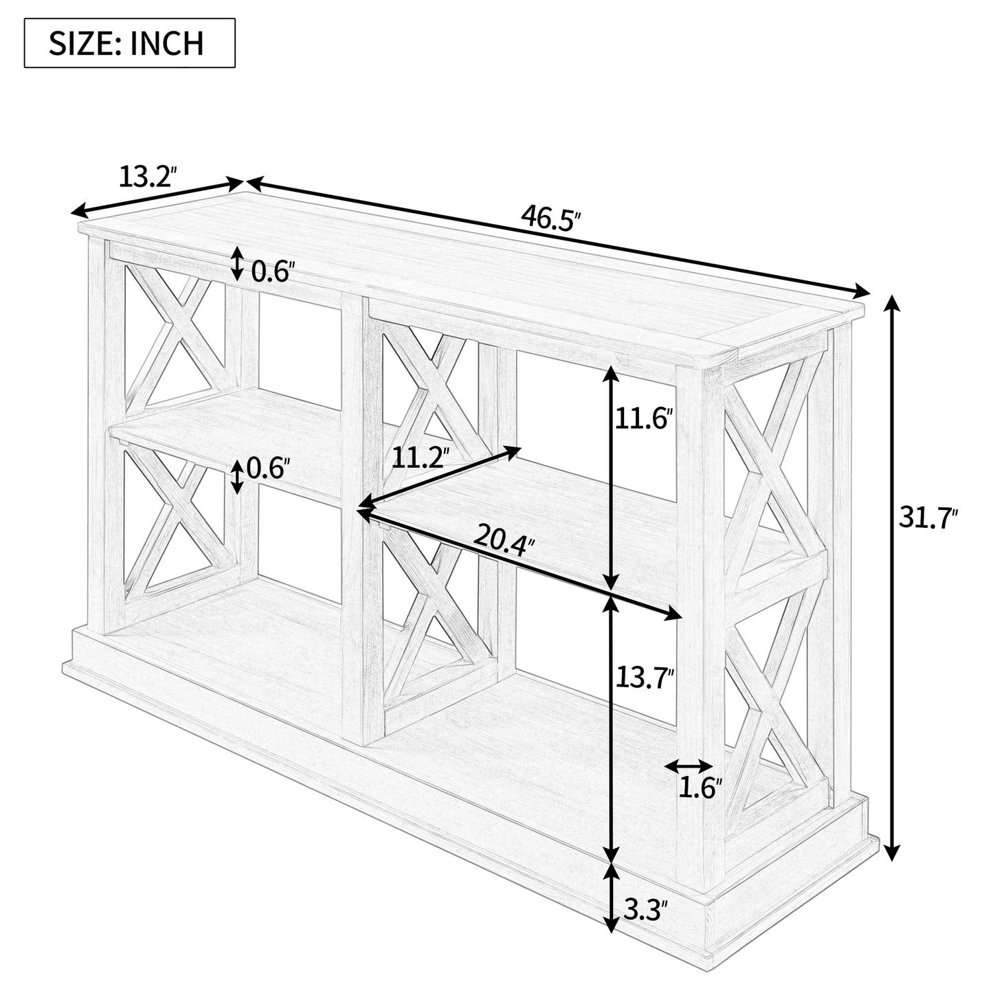 Bakersfield 3-Tier Console Table