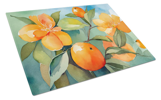 Orange Blossom Tempered Glass Kitchen Cutting and Serving Board