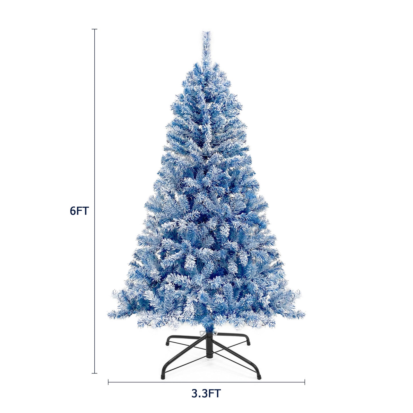 6FT Pre-Lit Hinged Artificial Fir Christmas Tree w/750 Branch Tips