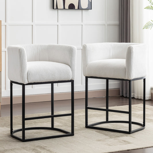 Aster Linen Upholstered Counter Stool Set of 2