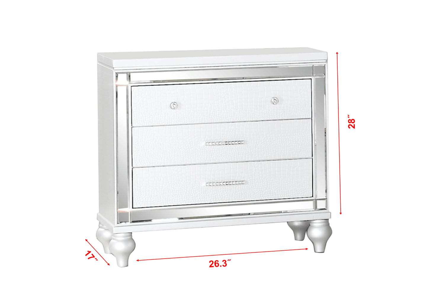 Sterling Full 5 Pc LED Bedroom Suite in White