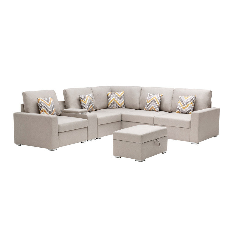 Nolan 106" 7Pc Reversible Sectional Sofa Set