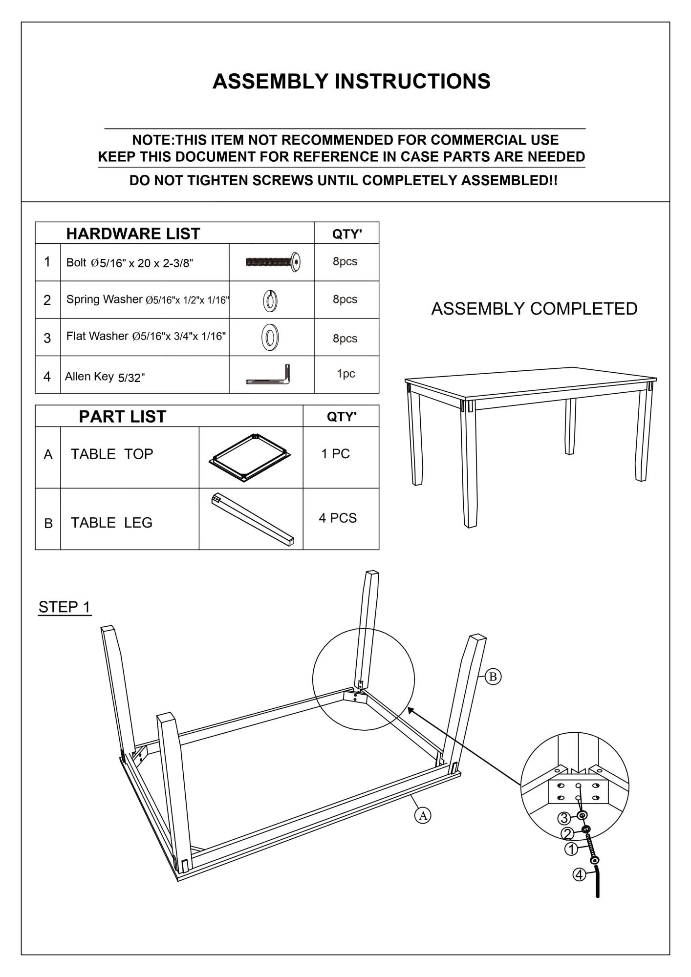 Waterville 6pc Dining Table Set w/Bench