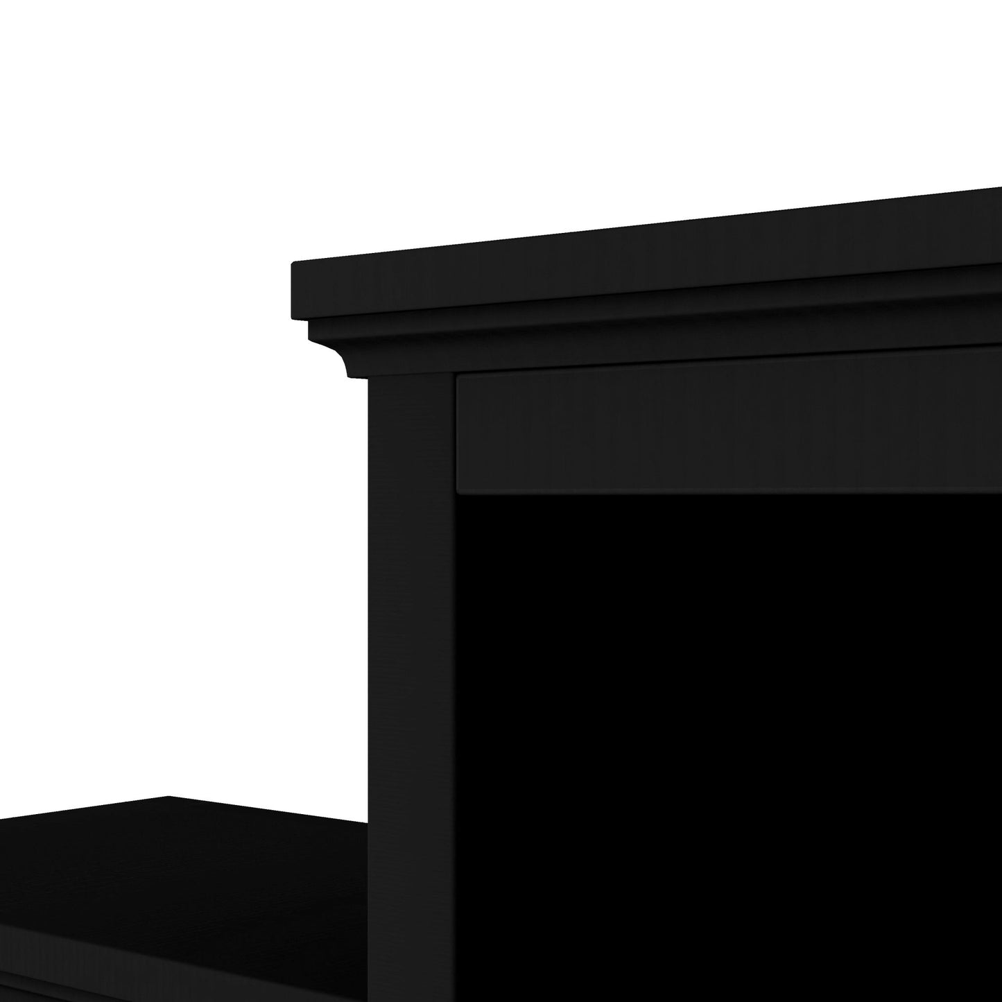 [VIDEO provided] ON-TREND Minimalism Entertainment Wall Unit with Bridge, Modern TV Console Table for TVs Up to 70", Multifunctional TV Stand with Tempered Glass Door, Black (Old SKU: SD000009AAB)