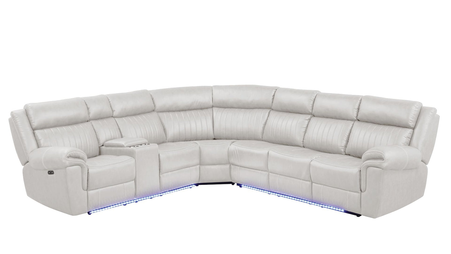 Selenium Vegan Leather Recliner Sectional Sofa