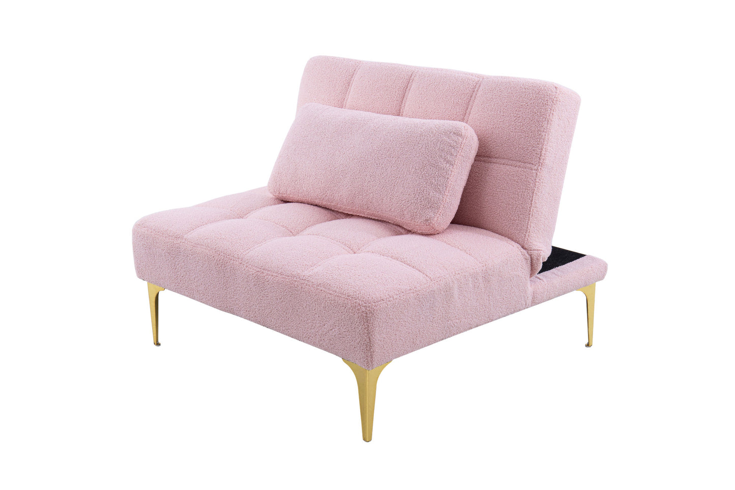 Aubrey Convertible Futon in Teddy Pink Plush