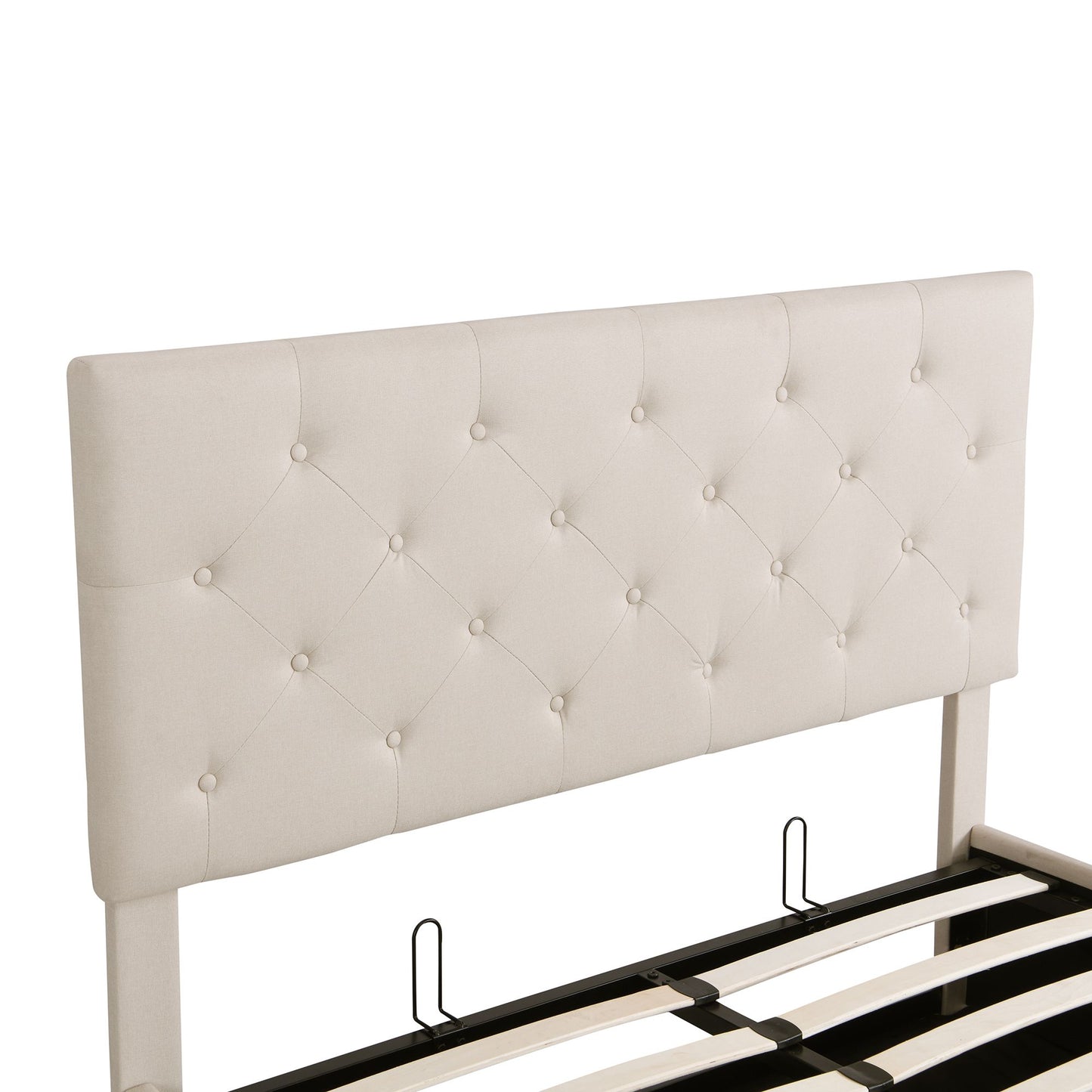 Full size Upholstered Platform Bed with Hydraulic Storage System