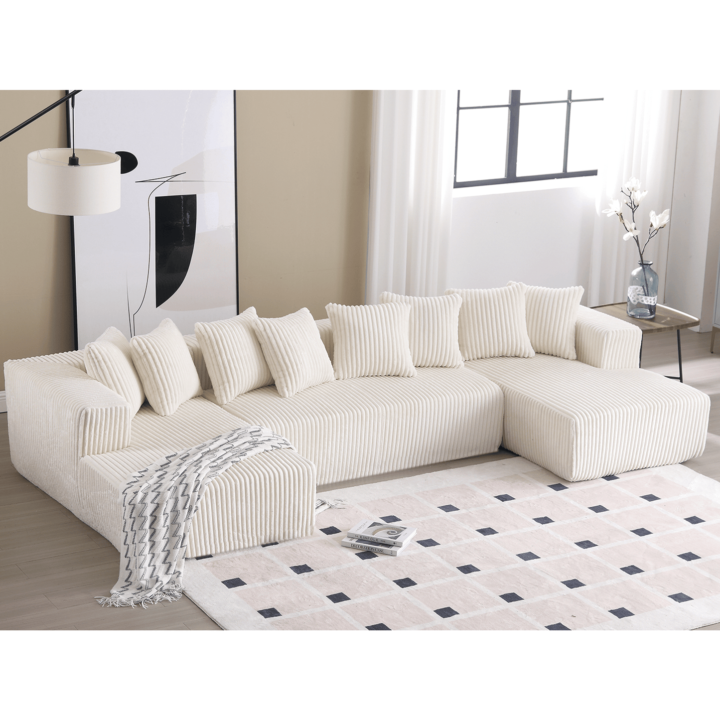 Newport 131'' Modular Ribbed Corduroy Sectional