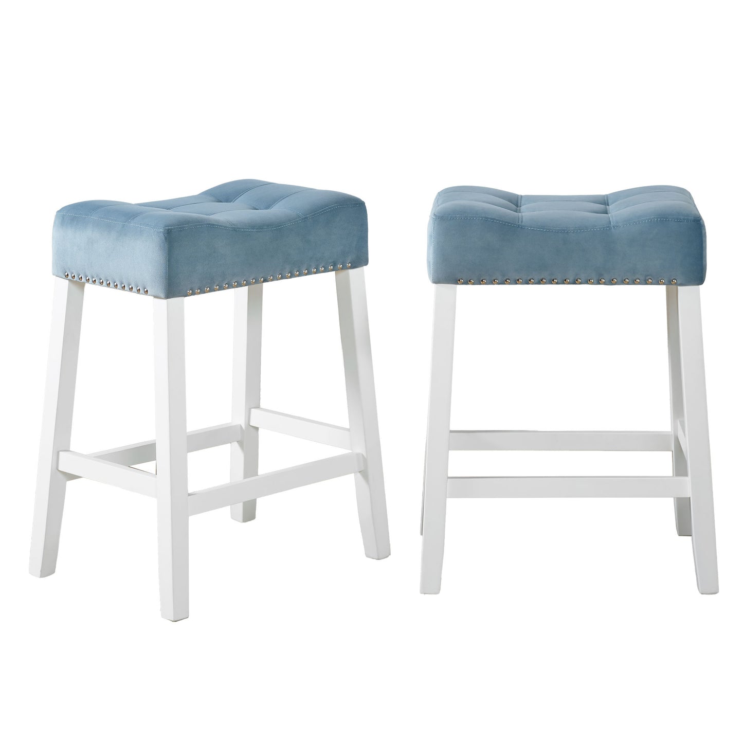 Devonshire Set of 2 Tufted Saddle Seat Stools