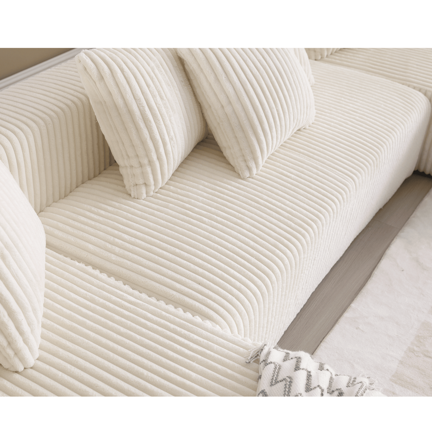 Newport 131'' Modular Ribbed Corduroy Sectional