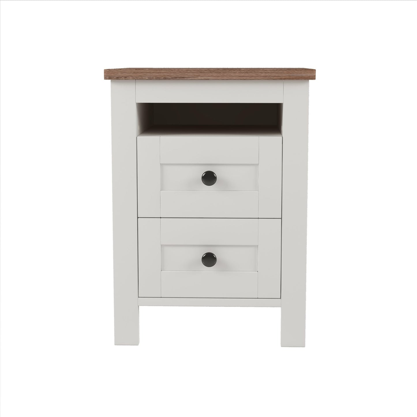 Frazier 3 Pc. Queen Platform Bedroom Suite in White & Brown