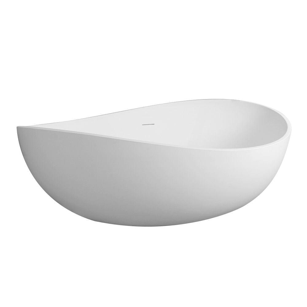 63" Freestanding Stone Resin Soaking Bathtub in Matte White 24S05-63MW