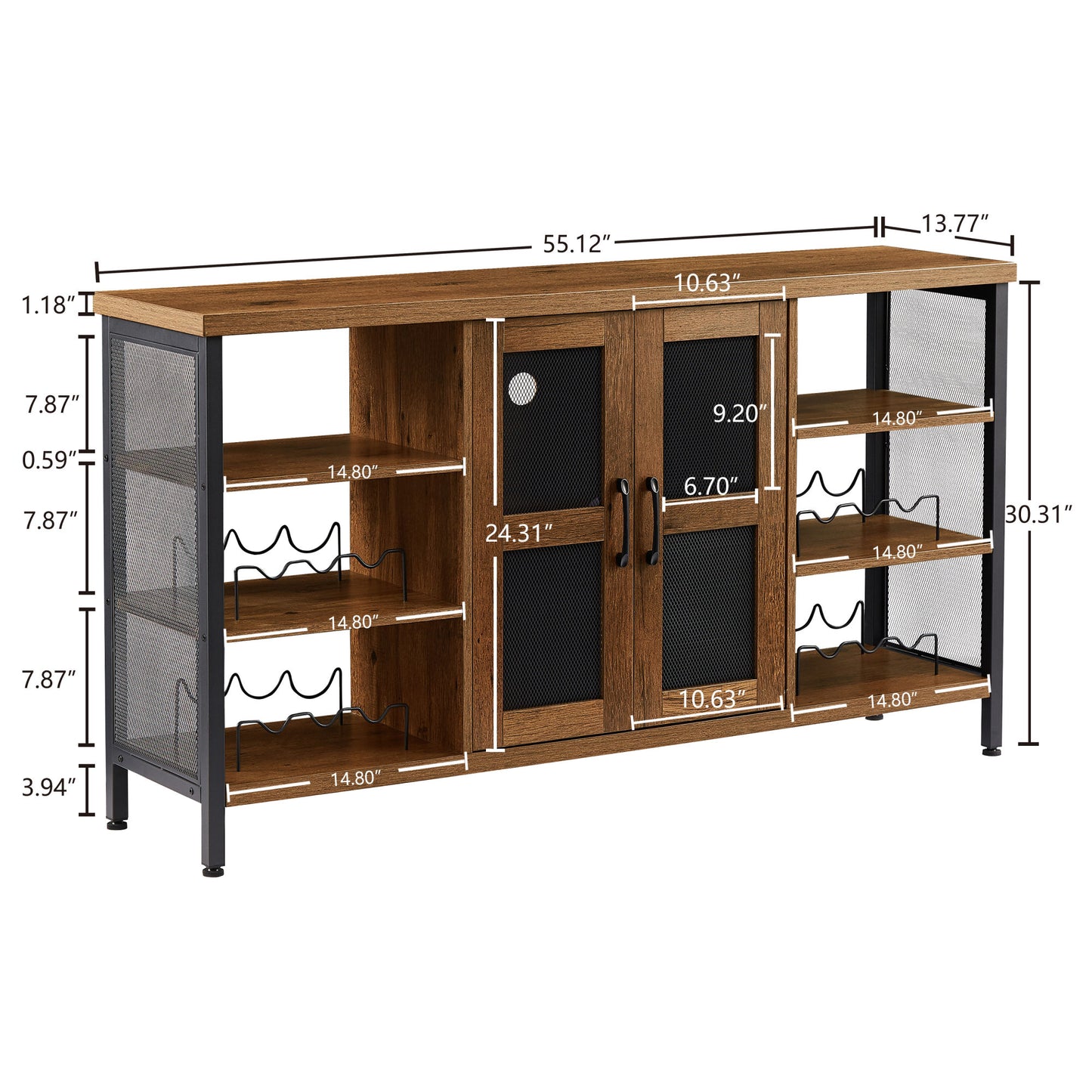 Remington Industrial Wine Bar Cabinet