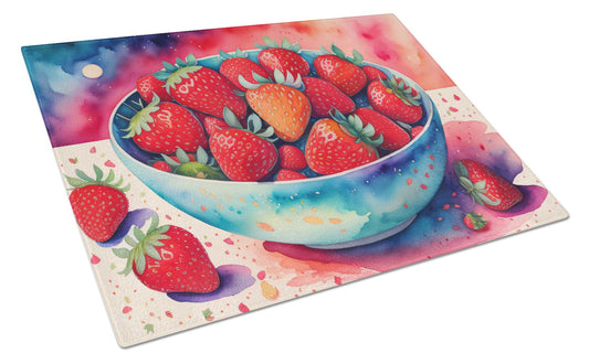 Strawberries Tempered Glass Cutting and Serving Board